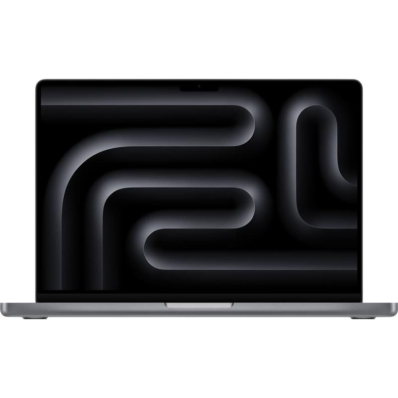 Ugly MacBook Pro (M3 series) with sticker marks — Front view